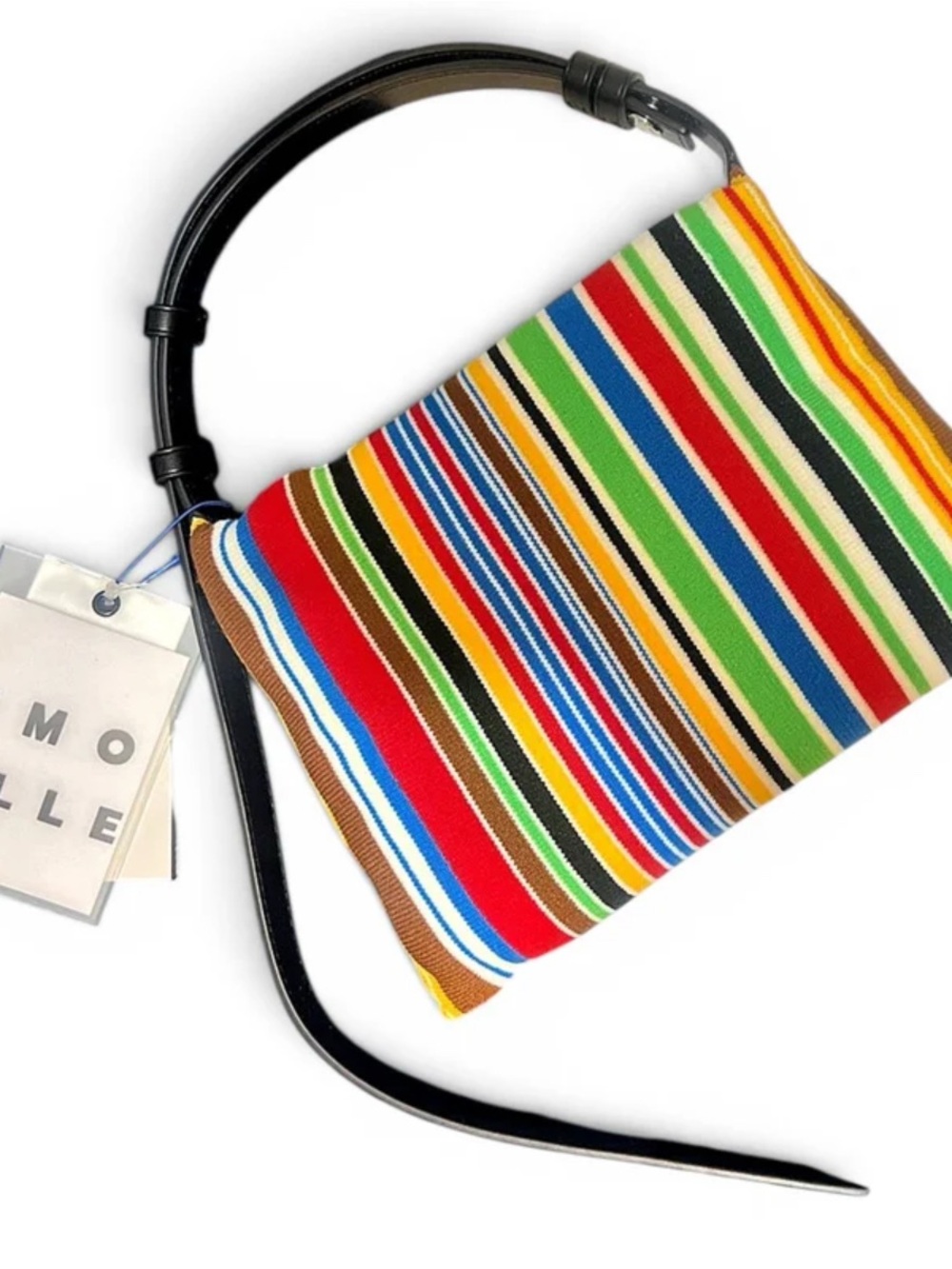 Moyna Multicolor Striped Crossbody Bag with Black Strap